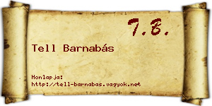 Tell Barnabás névjegykártya